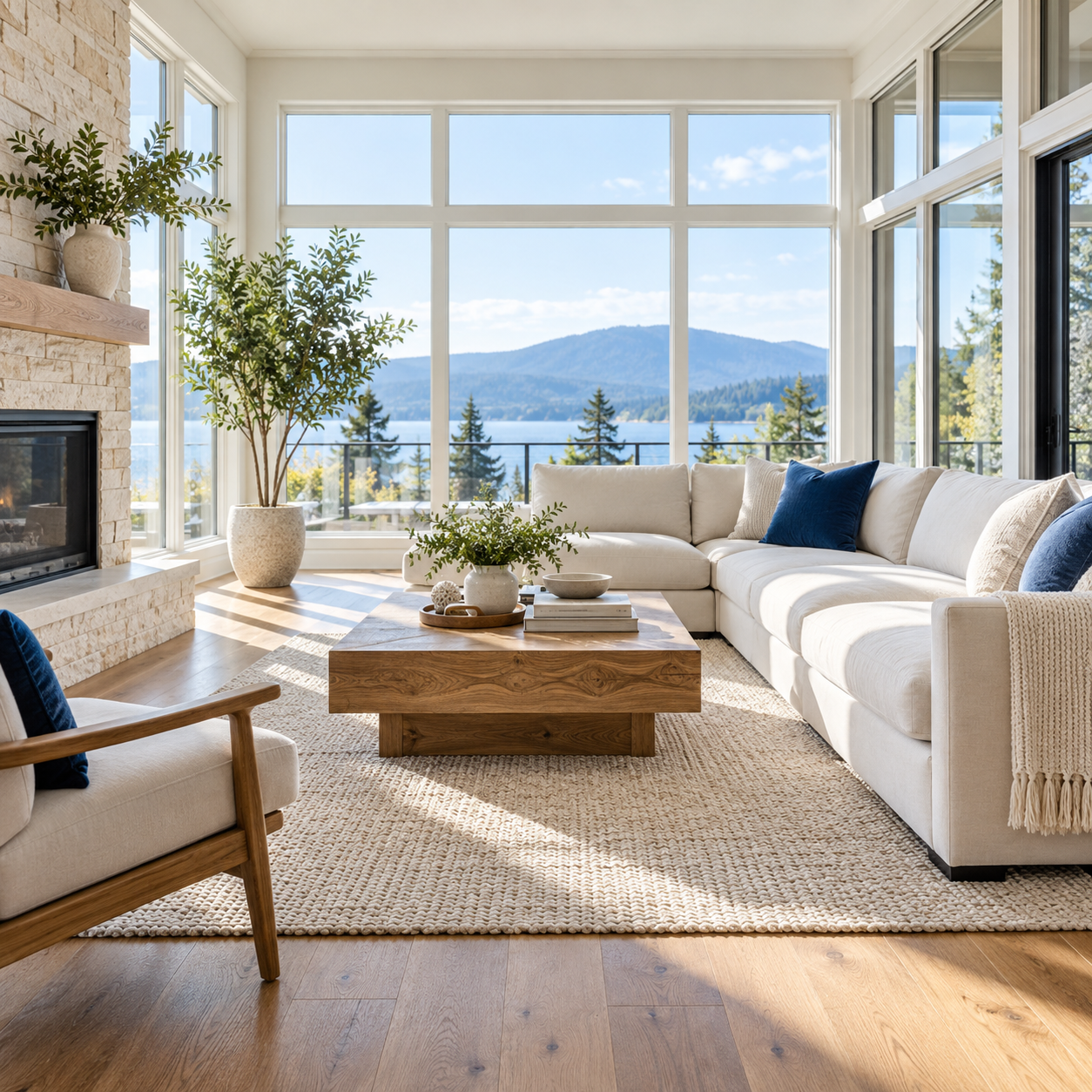 Bright, freshly cleaned living room