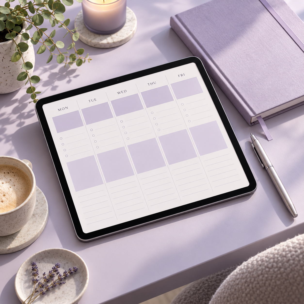 Digital weekly planner and notebook